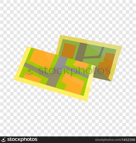 Paper map icon. Cartoon illustration of map vector icon for web design. Paper map icon, cartoon style