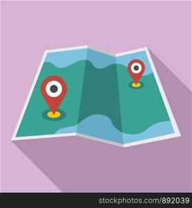 Paper map pin icon. Flat illustration of paper map pin vector icon for web design. Paper map pin icon, flat style
