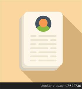 Paper marketing icon flat vector. Client customer. Crm database. Paper marketing icon flat vector. Client customer