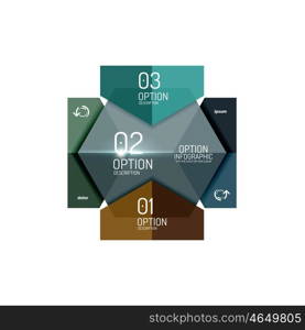 Paper modern infographic geometric templates. Paper modern infographic geometric templates for business layout or option presentation