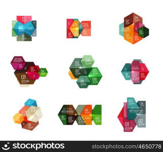 Paper modern infographic geometric templates. Paper modern infographic geometric templates for business layout or option presentation