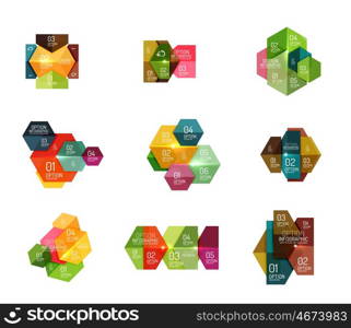 Paper modern infographic geometric templates. Paper modern infographic geometric templates for business layout or option presentation