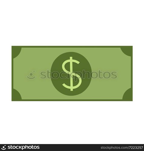 Paper money dollar flat trendy icon vector illustration isolated on white. Paper money dollar flat trendy icon vector illustration isolated