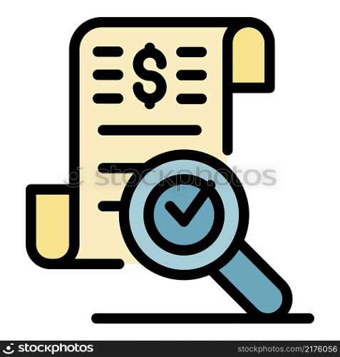 Paper money loan icon. Outline paper money loan vector icon color flat isolated. Paper money loan icon color outline vector