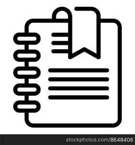 Paper notebook icon outline vector. Sheet note. Notepad page. Paper notebook icon outline vector. Sheet note
