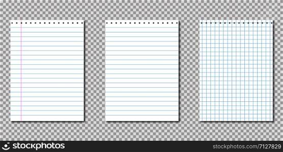 Paper notebook. Realistic template with paper notebook on transparent background. Blank clear paper note. Business vector illustration. Page template. Paper sheet. Book page. EPS 10. Paper notebook. Realistic template with paper notebook on transparent background. Blank clear paper note. Business vector illustration. Page template. Paper sheet. Book page.