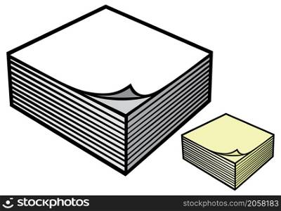 Paper notes vector illustration