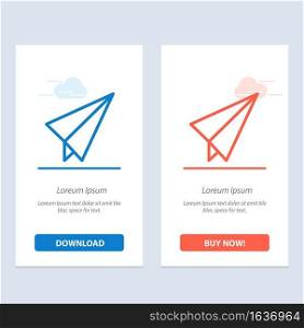 Paper, Paper plane, Plane  Blue and Red Download and Buy Now web Widget Card Template