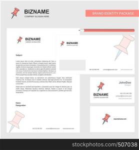Paper pin Business Letterhead, Envelope and visiting Card Design vector template