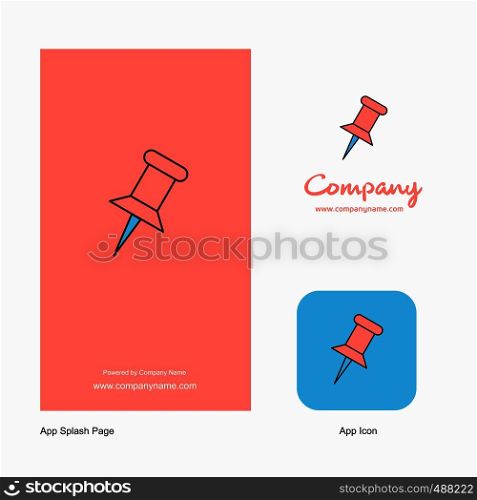 Paper pin Company Logo App Icon and Splash Page Design. Creative Business App Design Elements