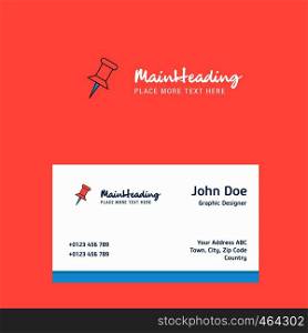 Paper pin logo Design with business card template. Elegant corporate identity. - Vector