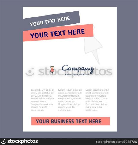 Paper pin Title Page Design for Company profile ,annual report, presentations, leaflet, Brochure Vector Background