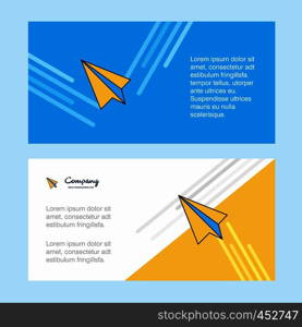 Paper plane abstract corporate business banner template, horizontal advertising business banner.