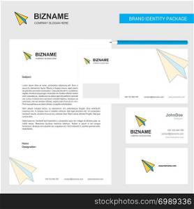 Paper plane Business Letterhead, Envelope and visiting Card Design vector template