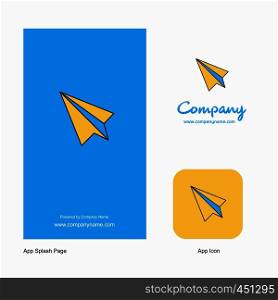 Paper plane Company Logo App Icon and Splash Page Design. Creative Business App Design Elements