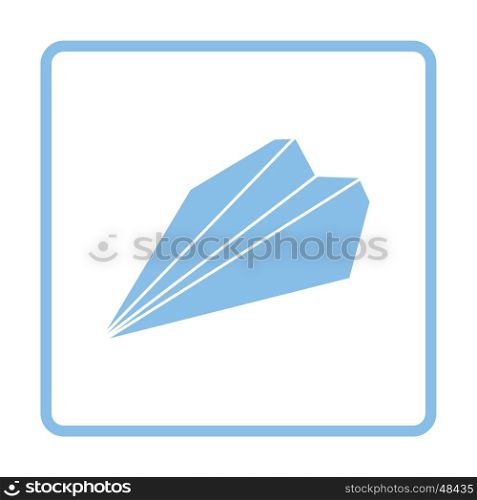 Paper plane icon. Blue frame design. Vector illustration.