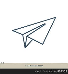 Paper Plane Icon Logo Template Illustration Design. Vector EPS 10.