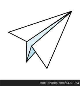 Paper Plane Icon. Paper plane icon. Paper airplane icon. Paper aircraft. Business design element. Design element, sign, symbol, icon in flat. Isolated object on white background. Vector illustration.