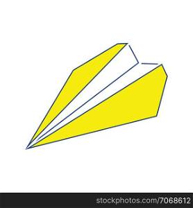 Paper plane icon. Thin line design. Vector illustration.