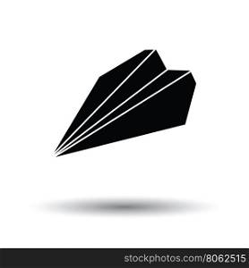Paper plane icon. White background with shadow design. Vector illustration.