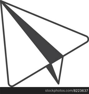 paper plane illustration in minimal style isolated on background