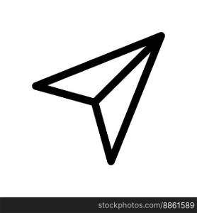 Paper plane line icon isolated on white background. Black flat thin icon on modern outline style. Linear symbol and editable stroke. Simple and pixel perfect stroke vector illustration.