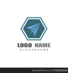 Paper plane logo vector illustration template