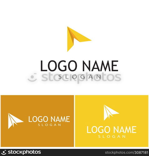 Paper plane logo vector illustration template