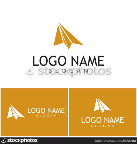 Paper plane logo vector illustration template