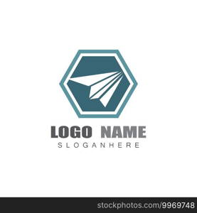 Paper plane logo vector illustration template