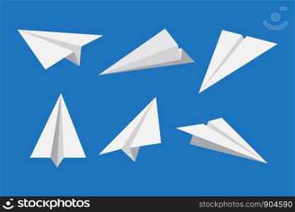 Paper plane or origami airplane icon set - Vector illustration