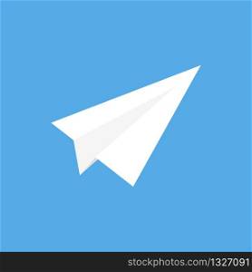 Paper plane vector illustration. Travel tourism concept. Paper plane flat design. Airplane fly with paper. EPS 10