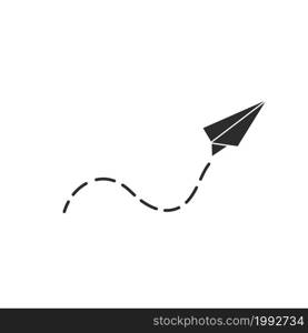 paper plane with strip tail route icon vector illustration design template web