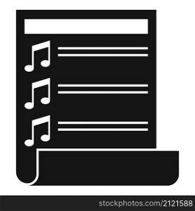 Paper playlist icon simple vector. Music song. App mobile phone. Paper playlist icon simple vector. Music song