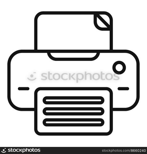 Paper printer icon outline vector. Contact email. Page internet. Paper printer icon outline vector. Contact email