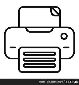 Paper printer icon outline vector. Contact email. Page internet. Paper printer icon outline vector. Contact email