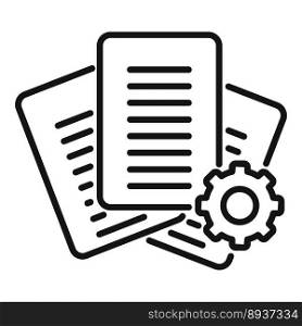 Paper project icon outline vector. Guide book. Report gear. Paper project icon outline vector. Guide book