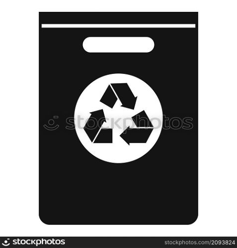 Paper recycle bag icon simple vector. Eco fabric. Handle paper bag. Paper recycle bag icon simple vector. Eco fabric