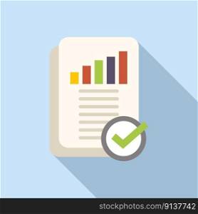 Paper report icon flat vector. Document data. Finance file. Paper report icon flat vector. Document data