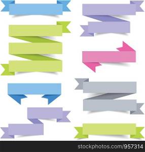 Paper Ribbon set with colourful vector design ,illustration