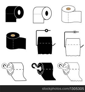 paper roll icon on white background. flat style. toilet paper icon for your web site design, logo, app, UI. toilet paper roll symbol. toilet tissue paper roll sign.