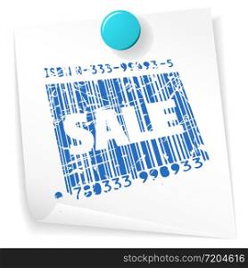 Paper sale ticket - grunge sale stamp on white