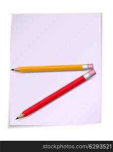 Paper scroll with pencil. Vector illustration