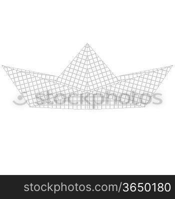 Paper ship origami isolated on white background. vector illustration