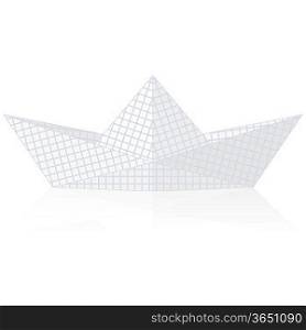 Paper ship origami isolated on white background. vector illustration