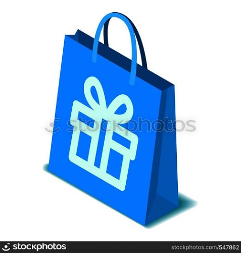 Paper shopping bag icon. Isometric illustration of shopping bag vector icon for web design. Paper shopping bag icon, isometric style