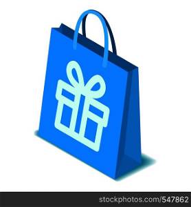 Paper shopping bag icon. Isometric illustration of shopping bag vector icon for web design. Paper shopping bag icon, isometric style