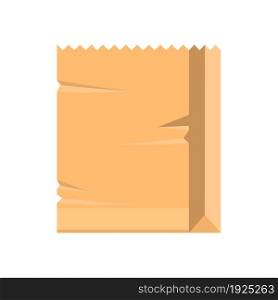 Paper shopping bag vector illustration in flat style. Paper shopping bag