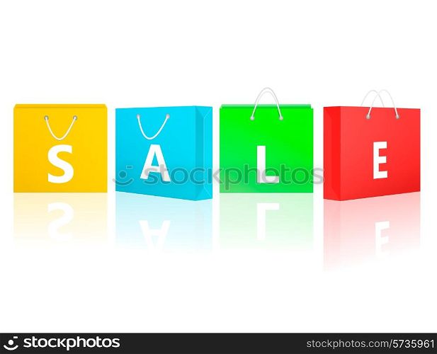 Paper shopping bags. Vector