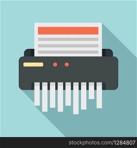 Paper shredder icon. Flat illustration of paper shredder vector icon for web design. Paper shredder icon, flat style